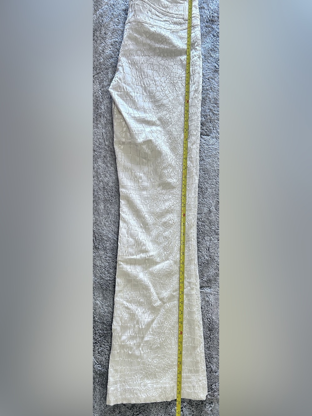 Cache Cream Croc-Embossed Pants - Picture 6 of 8